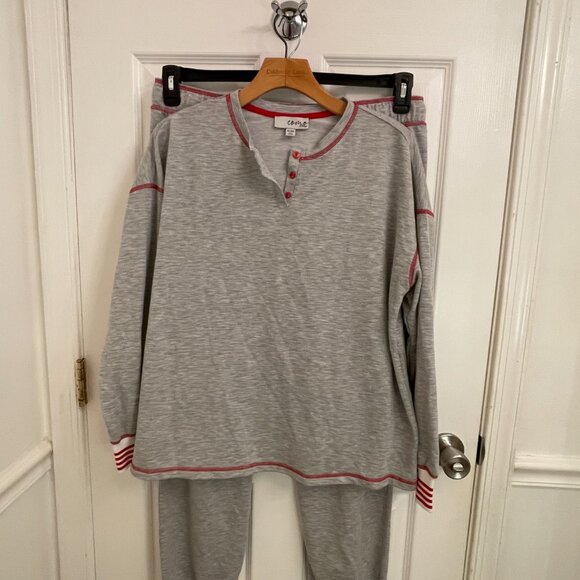 Como Sleep 2-piece Pajamas Set Gray Long Sleeve Long Pants Lounge Size XL - Picture 1 of 6